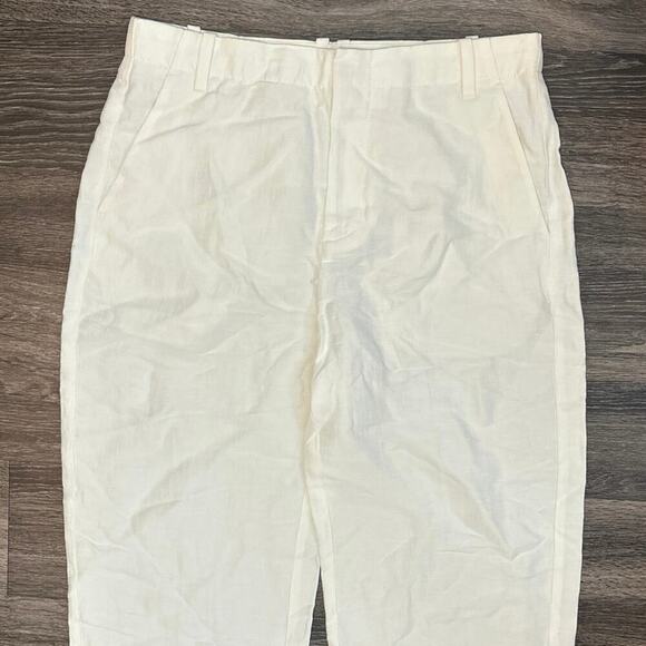NWT Madewell Mid-Rise Straight Pants in Linen Blend In Lighthouse Size 8 - Picture 5 of 8